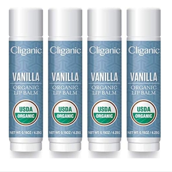 Pack of 4 Cliganic Organic All Natural Lip Balm Vanilla - Picture 6 of 6